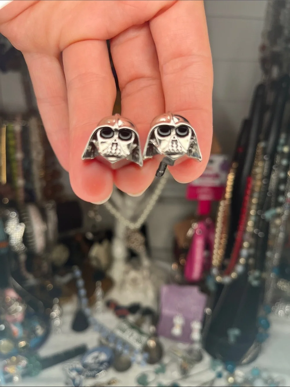 Silver Darth Vader Helmet Cufflinks - Men Accessories